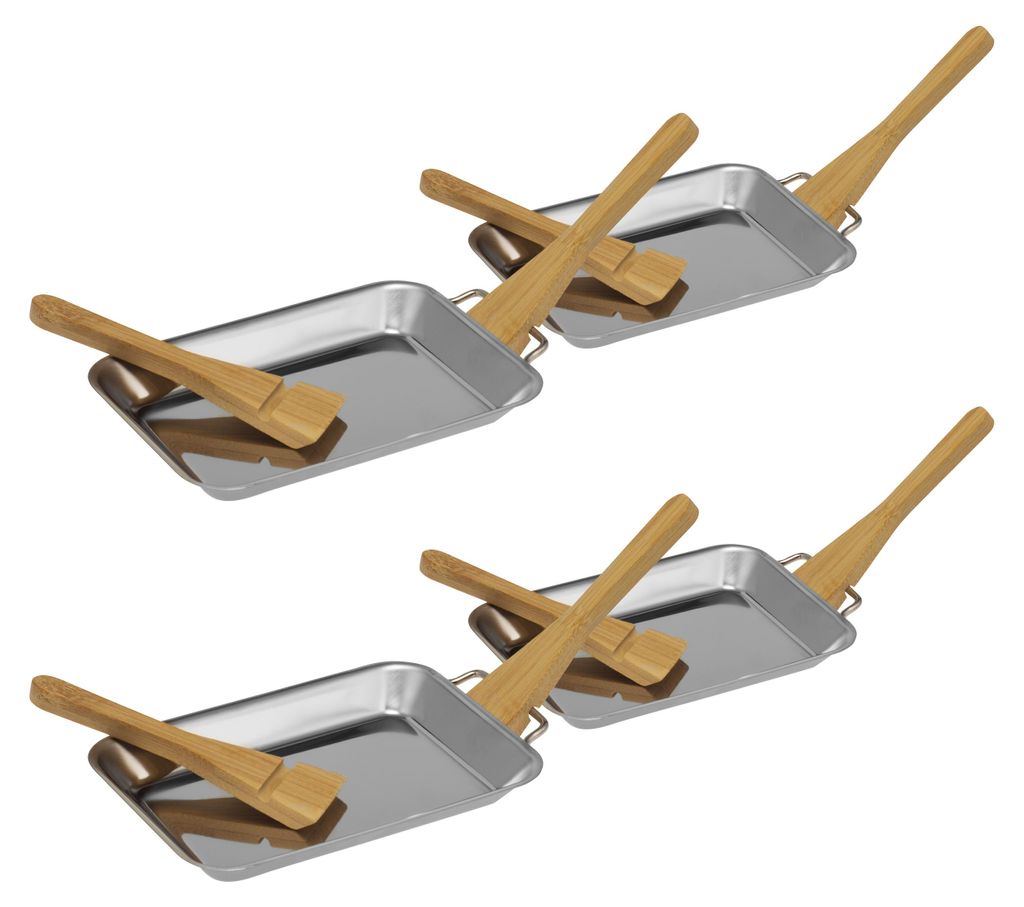 Bremermann grillpannen 4-delige set incl. 8 bamboe Productafbeelding 