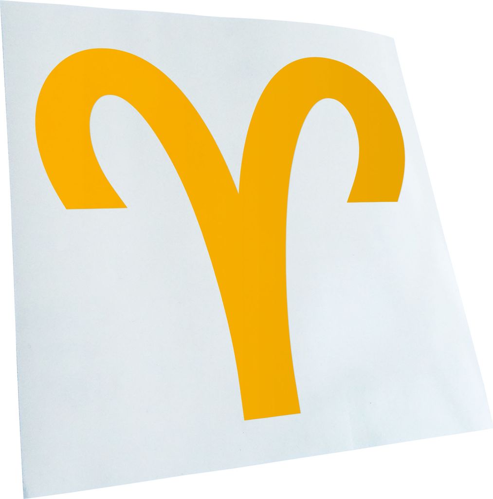 Kiwistar - Autoaufkleber - gelb - 30 x 30 cm - Widder Sternzeichen - Heckscheibenaufkleber - Aufkleber für Auto Kfz Fahrrad, LKW, Truck Mofa