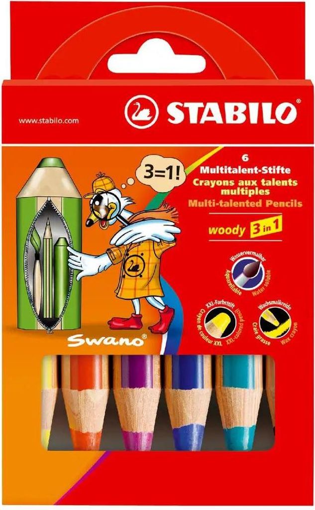 Buntstift, Wasserfarbe & Wachsmalkreide - STABILO woody 3 Produktbild 