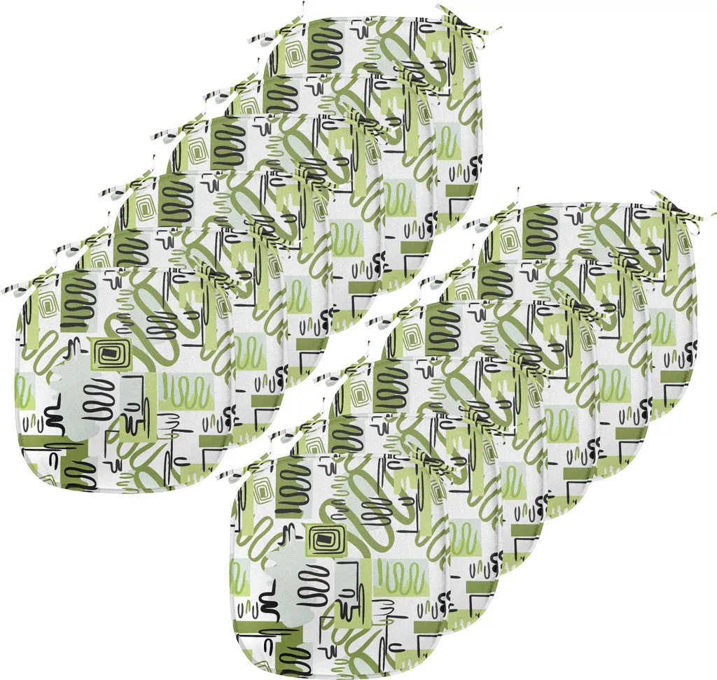 Coussin de Chaise Anti-Glisse et Anti-Tache 40x40 cm Lot de 12 Vert Olive