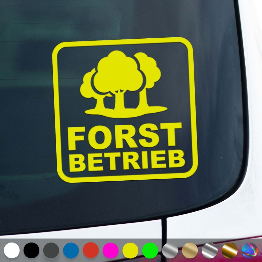 PantherPixel Forstbetrieb Forstwirt Aufkleber Forstbedarf Sticker Auto Geschenkidee Farbe Neon-Gelb