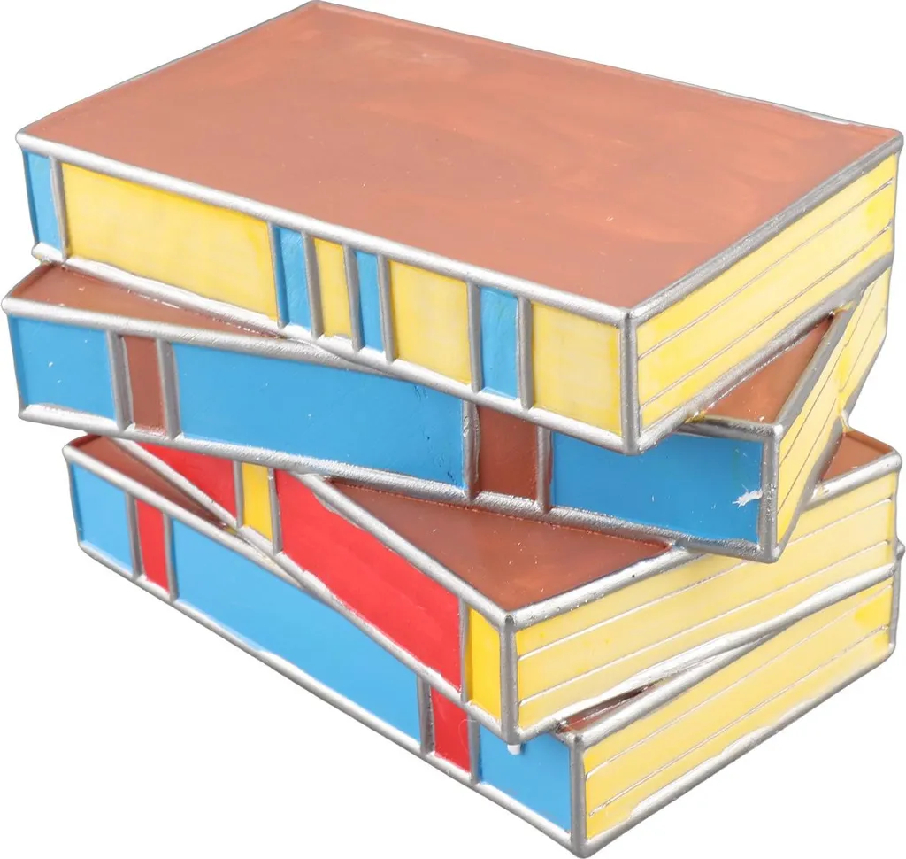 Lampada Design Letterario Vintage | Luce Soffusa Comodino Libri Resina