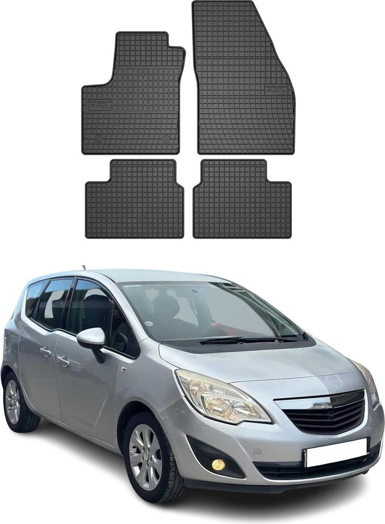 OMAC Gummi Fußmatten für Opel Meriva B 2010-2017 Automatten Gummi Schwarz 4tlg