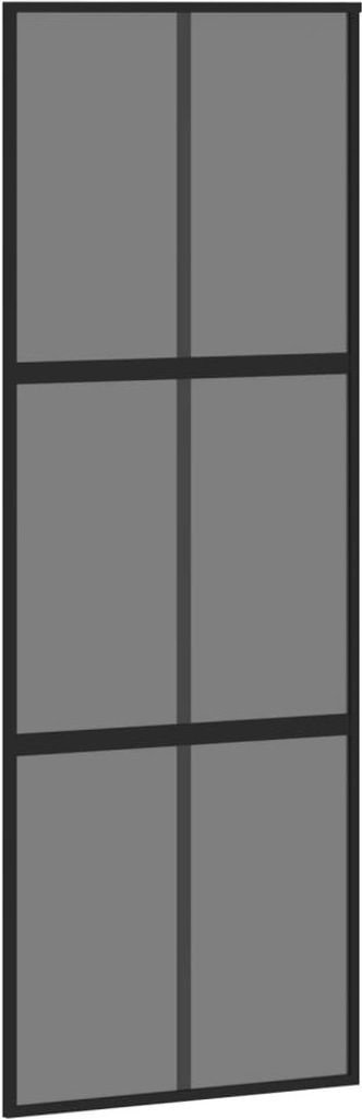 vidaXL Schiebetür Schwarz 76x205 cm Hartglas und Aluminium