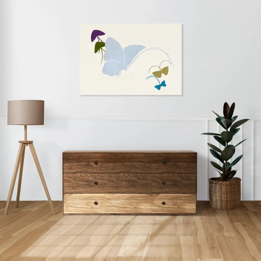 Quadro Vintage Giappone Butterfly 24 Sekka 100x70cm Arte Salotto - 2
