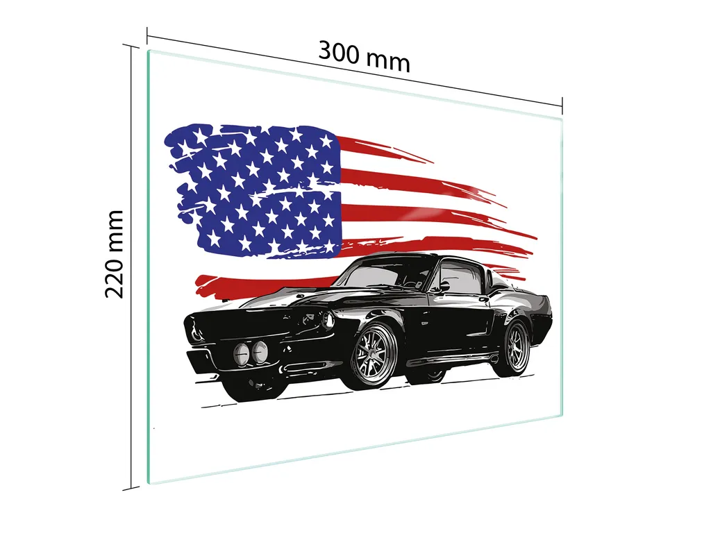Idea Regalo: Tagliere Vetro 30x22 Bandiera Auto - Piastra Copriforno Chic - 2