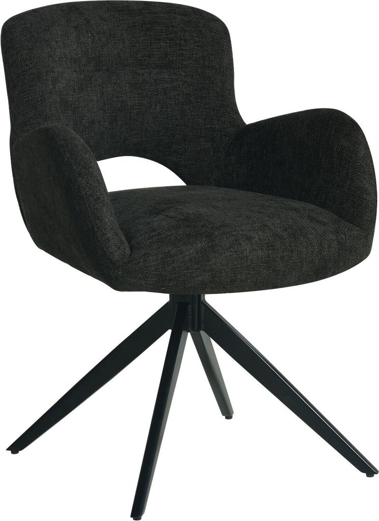 HowHomely THEO Chair Black Fabric - moderný dizajn, Obrázok produktu 