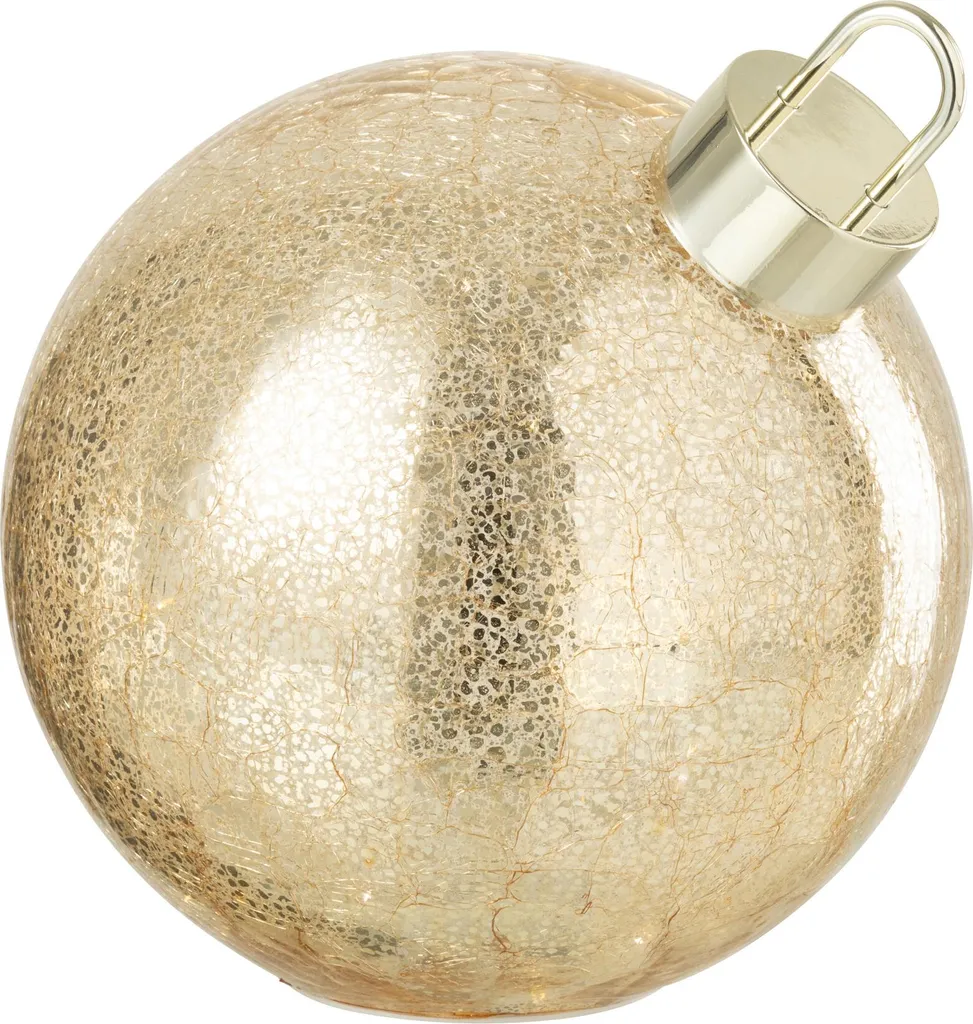 Boule lumineuse LED dorée J-Line - Créez une table de Noël magique
