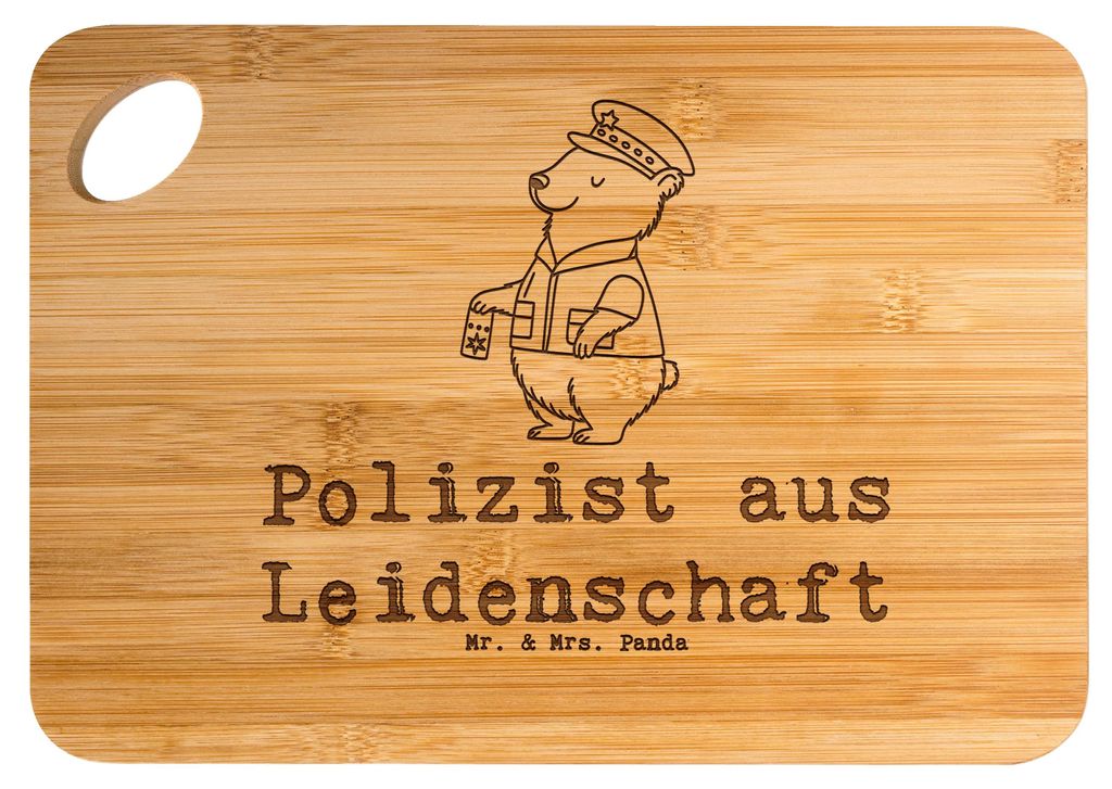 Mr. & Mrs. Panda Frühstücksbrett Polizist Leidenschaft - Transparent - Geschenk, Polizei, Holzbrett, schneidbrett, Holzbrettchen, Studium, Cop, H...