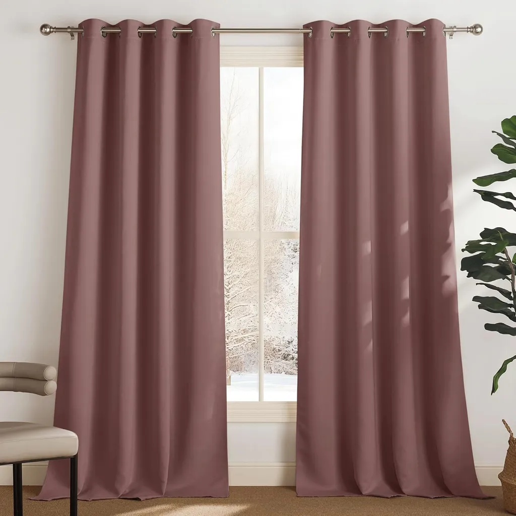 PONY DANCE Rideaux Occultants Rose 140x245 cm - Lot de 2 Panneaux