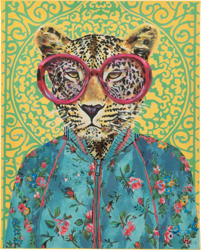 Tableau Tigre Pop Art en toile canevas J-Line - Déco Murale Design