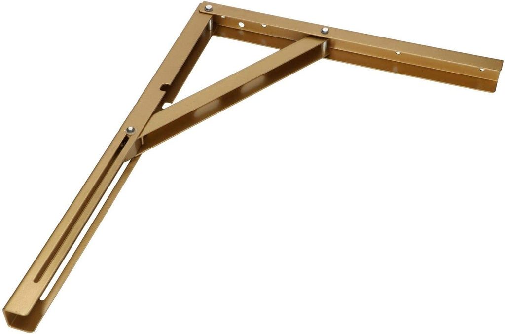 KOTARBAU Klappkonsole 400 x 300mm Gold Halter Stahl Träger Wandhalter Klammern Winkelregal Rostfrei Achse Regalträger Winkel Stütze Regalwinke...