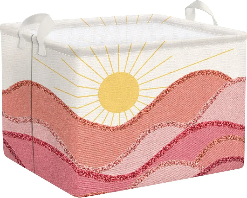 Panier de rangement rose imperméable pliable et rectangulaire 40 cm
