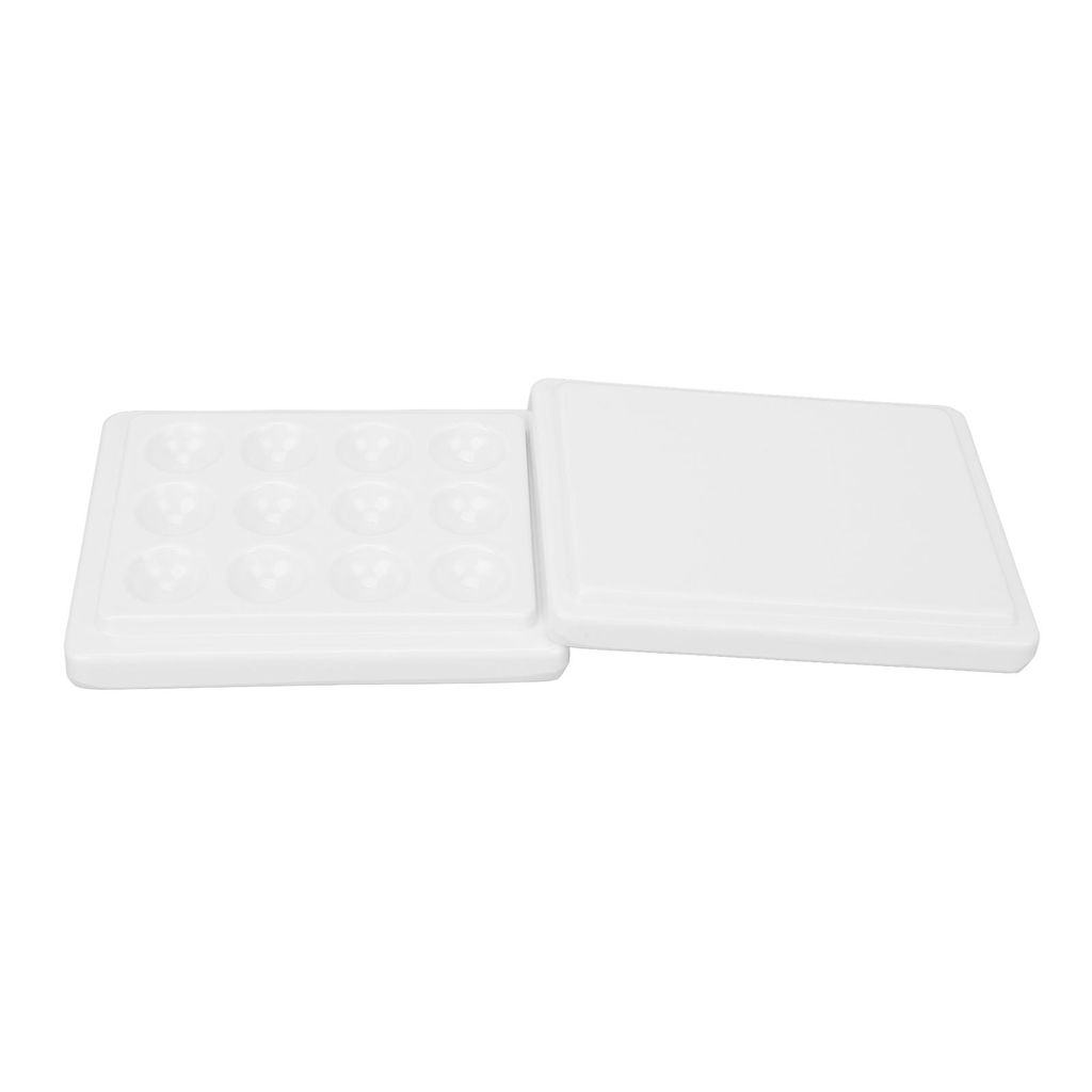 12-Näpfchen-Porzellan-Farbpalette, staubdicht, weiße Produktbild 