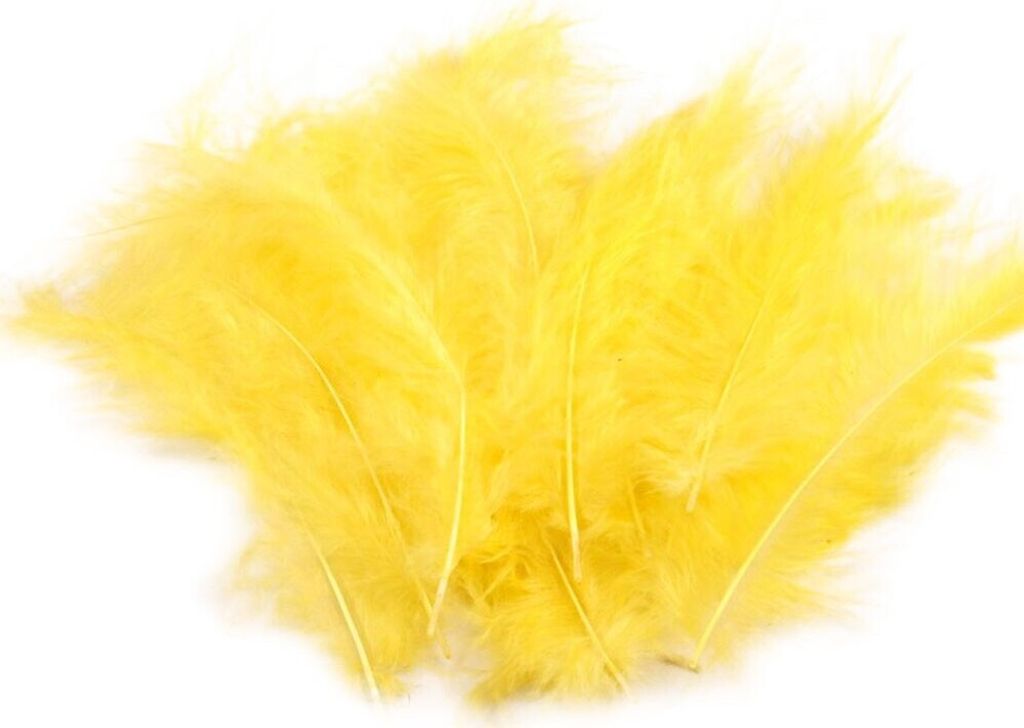 5 Beutel à 15-20 Flaumfedern 09-17cm gefärbt Bastelfedern Schmuckfedern Farbwahl, Größe:09 - 17 cm, Farbe:02 gelb