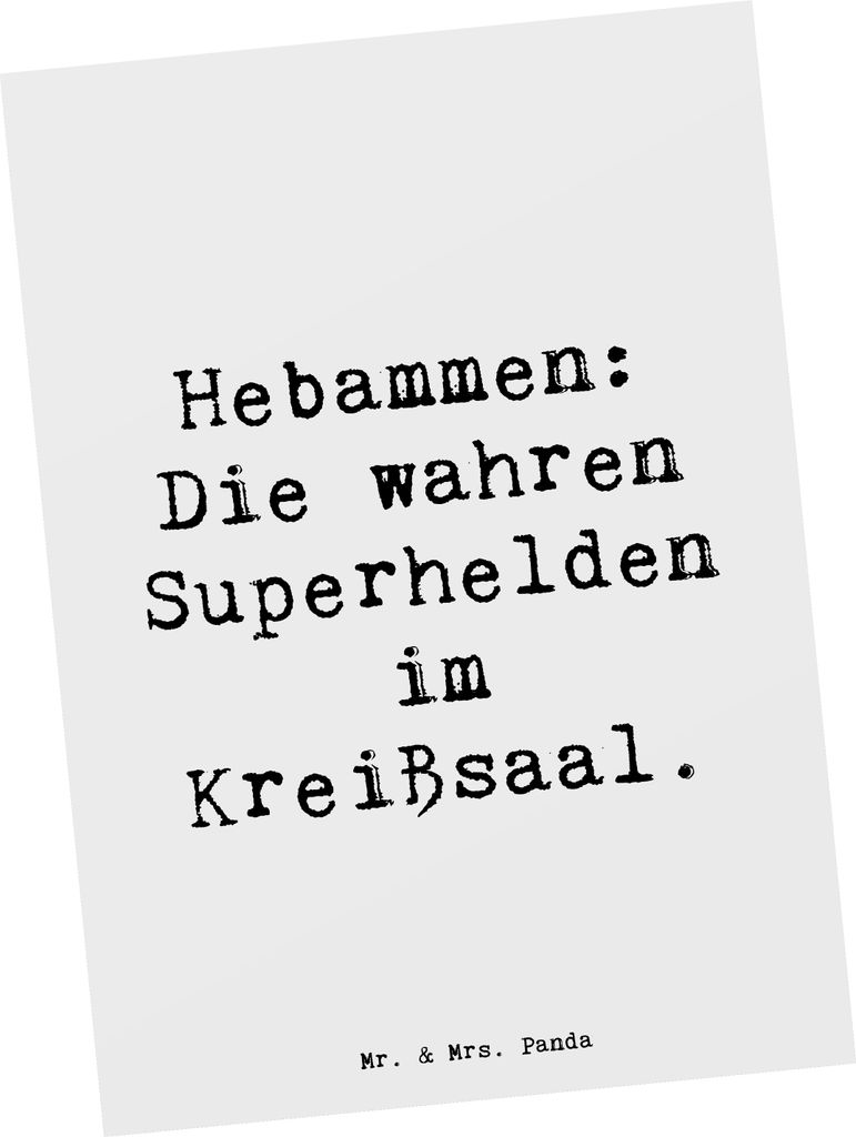 Mr. & Mrs. Panda Postkarte Spruch Hebamme Superhelden - Produktbild 
