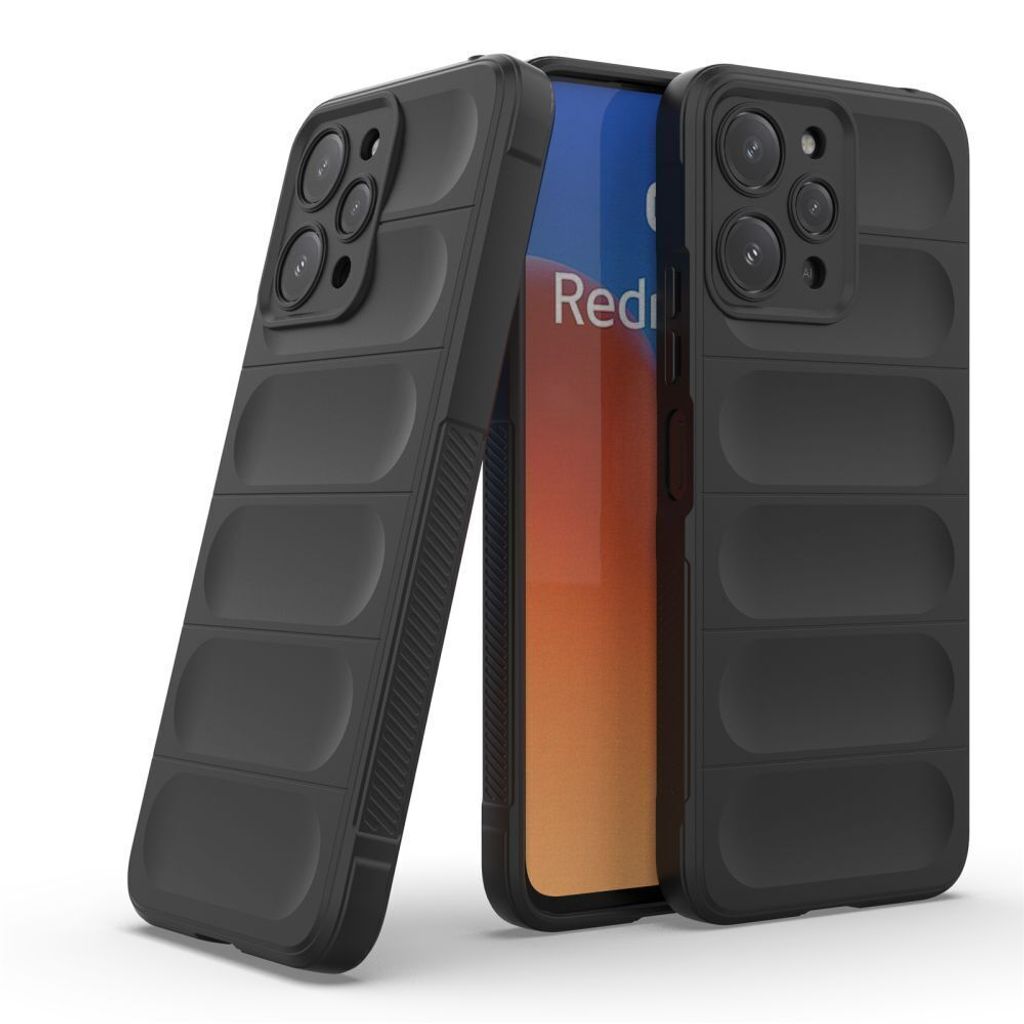 Hülle für Xiaomi Handyhülle Outdoor Case Handy Tasche Silikon Back Cover Bumper Schwarz Redmi 12 4G