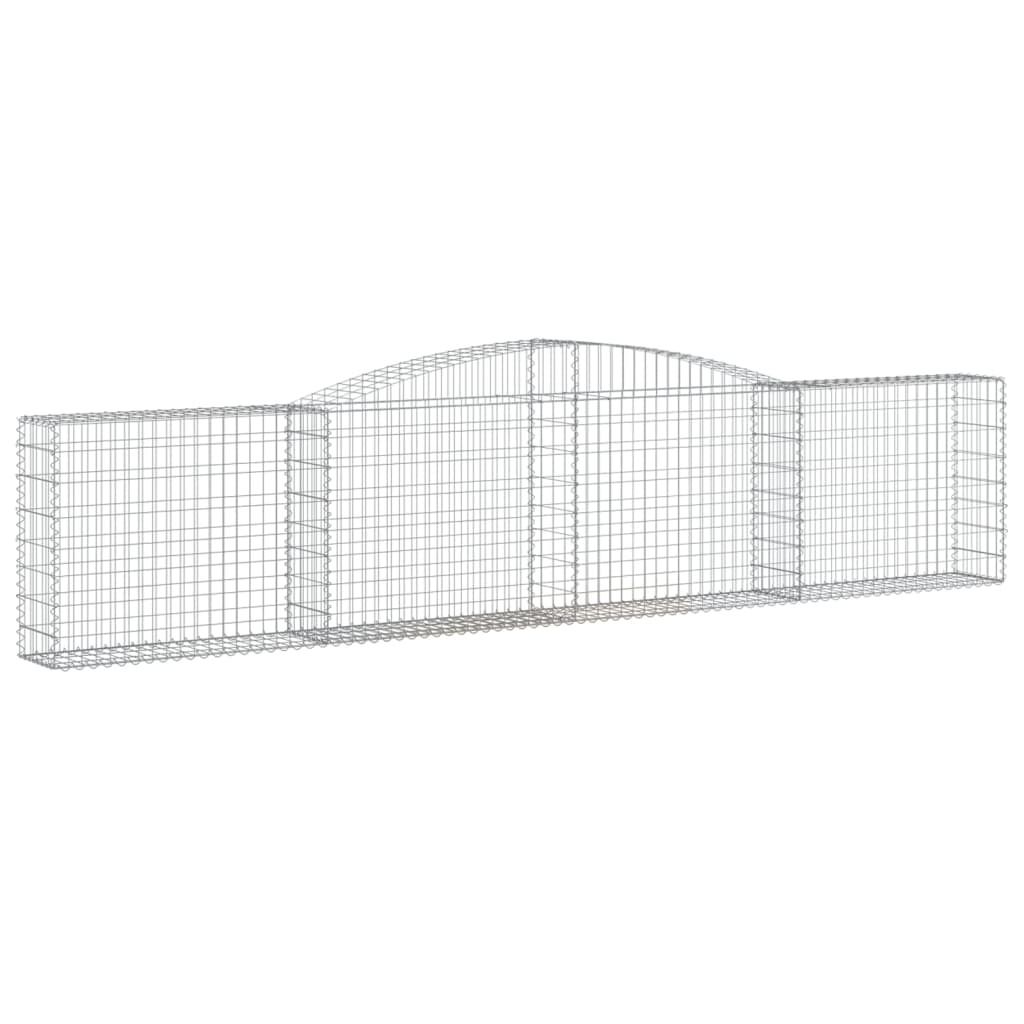 Gabione mit Hochbogen 400x30x80/100 cm Verzinktes Eisen