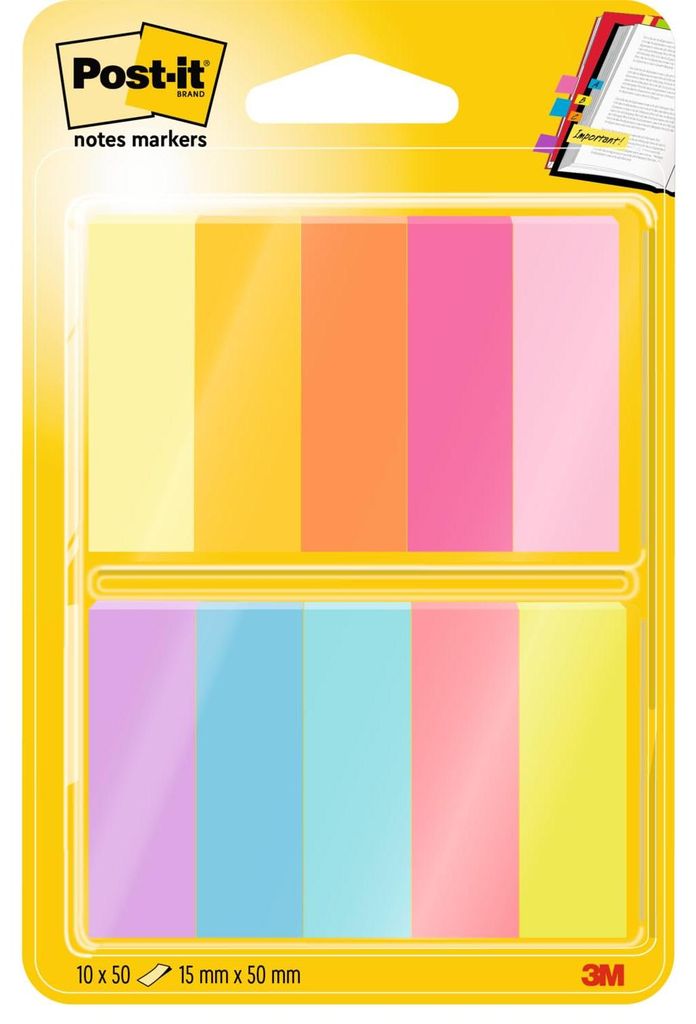 Post-it® Haftstreifen, 15 x 50 mm, 10 x 50 Streifen, Produktbild 