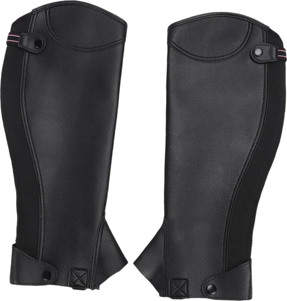 Demi-chaps d'équitation mollet large 3XL anti-frottement noir