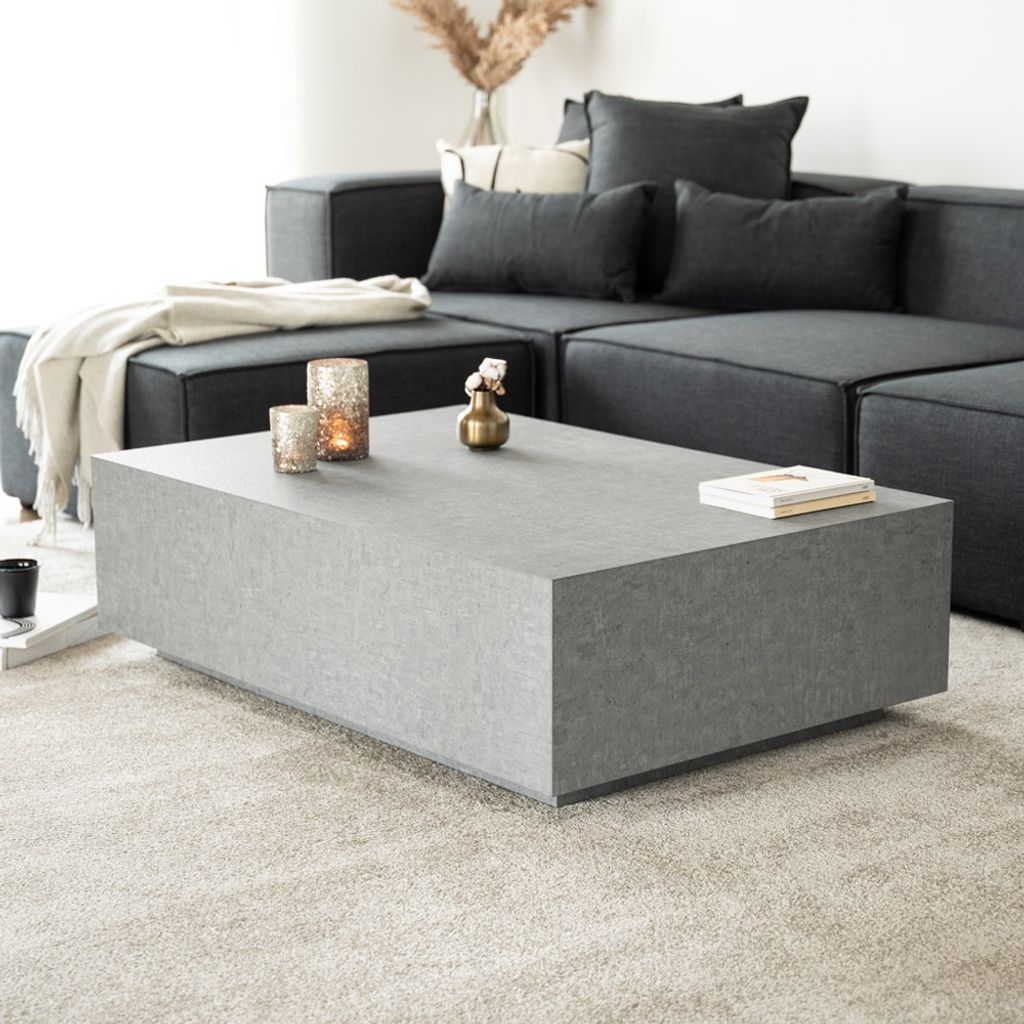 HOME DELUXE - Couchtisch Amiri XXL - Farbe: Beige, Größe: 120 x 80 cm, MDF Platte, bereits fertig montiert I Wohnzimmertisch Beistelltisch Sofatisch