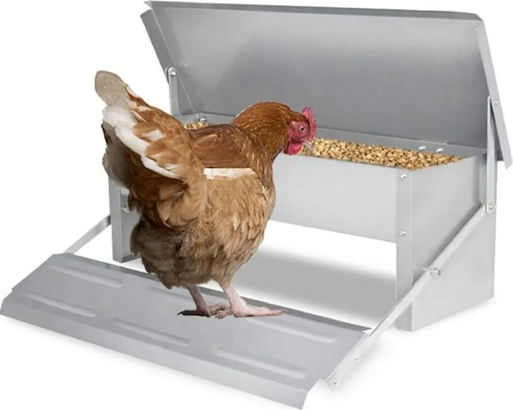 Alimentatore automatico Fiqops Dosatore di mangime 5KG Alimentatore per pollame Alimentatore per polli