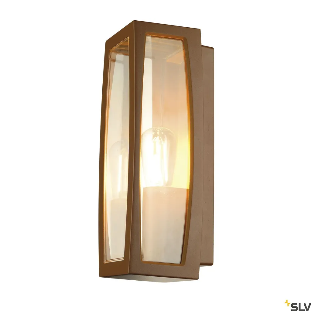 Lanterne murale extérieure Meridian Box E27 carrée finition rouille