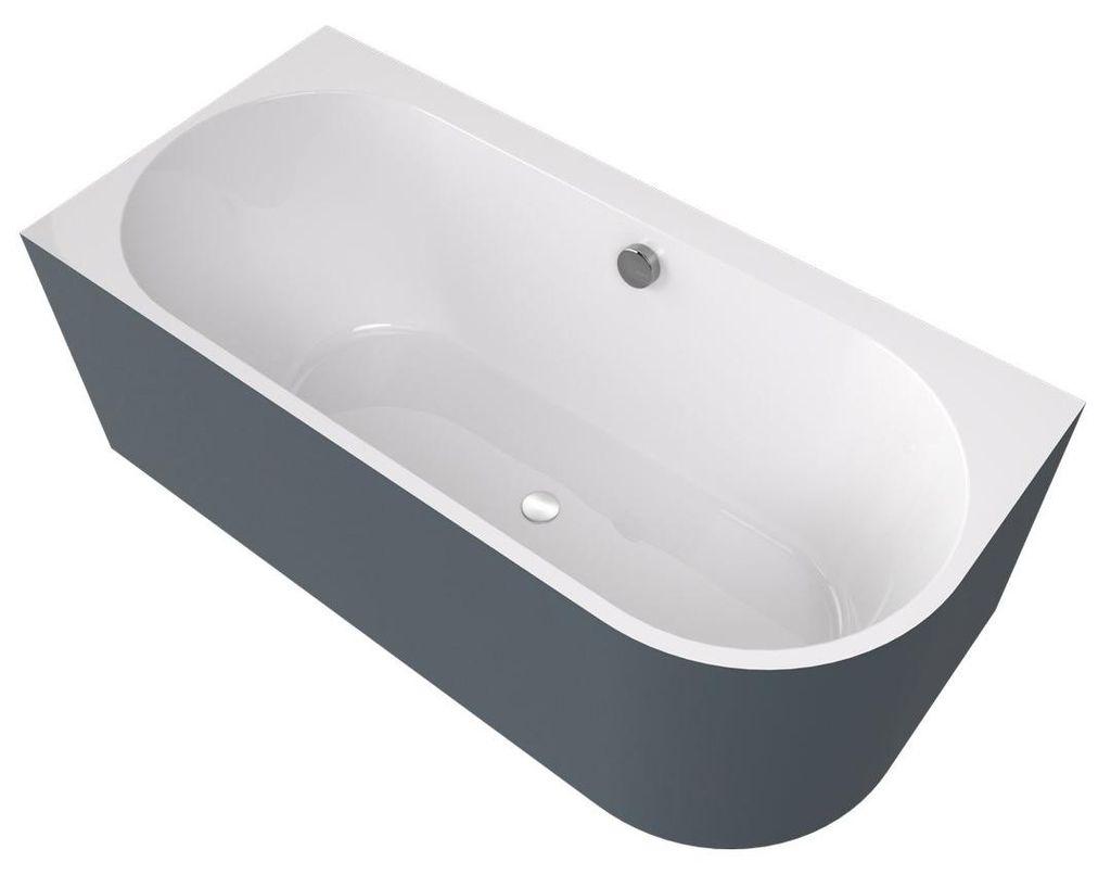 Polysan ASTRA L MONOLITH asymmetrische Badewanne 160x75x60cm, weiß/siena