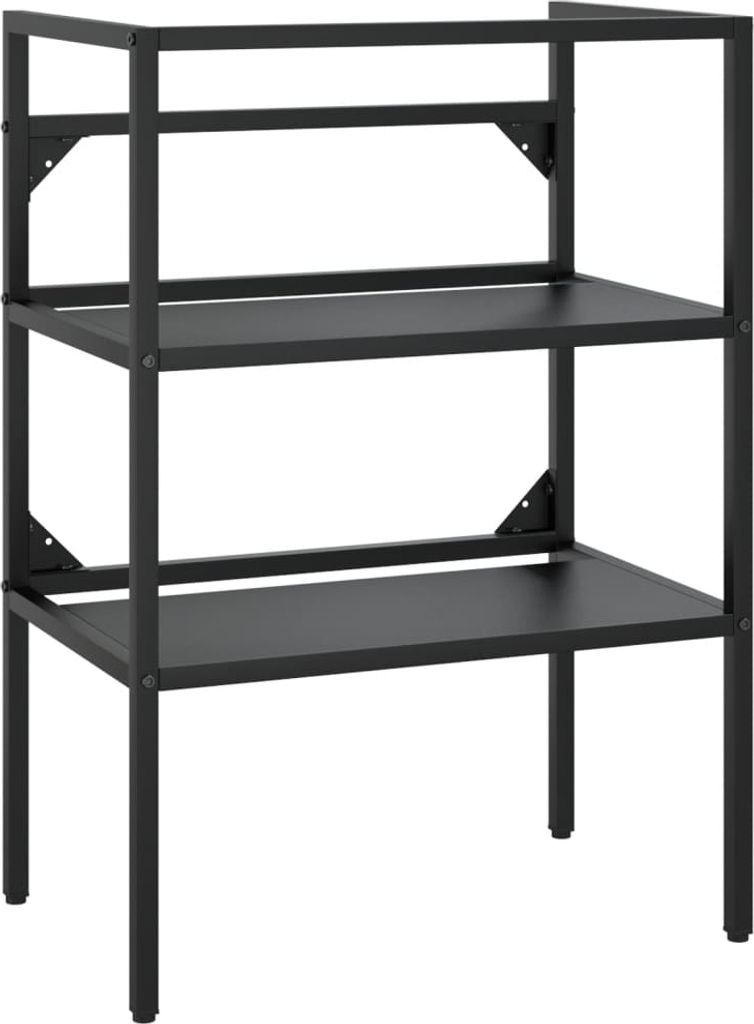 vidaXL Telaio per lavabo da bagno nero 59x38x83 cm in ferro Immagine del prodotto 
