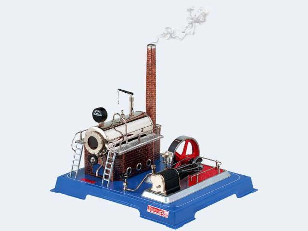 Wilesco Dampfmaschine D20, Schwarz, Blau, Rot Produktbild 