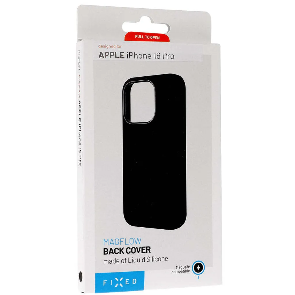 FIXED MagFlow Coque Silicone Soft-Touch MagSafe iPhone 16 Pro Noire - 2