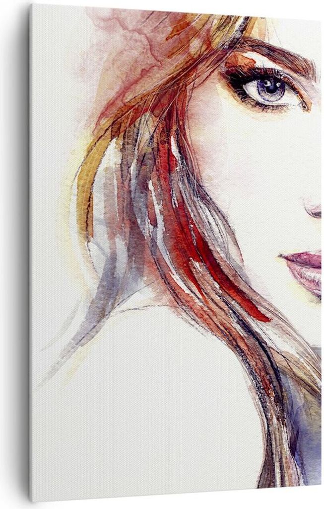 Bild auf Leinwand - Leinwandbild - Einteilig - Dame perfekt Kleid Eleganz - 80x120cm - Wand Bild - Wanddeko - Wandbilder - Leinwanddruck - Wanddeko...