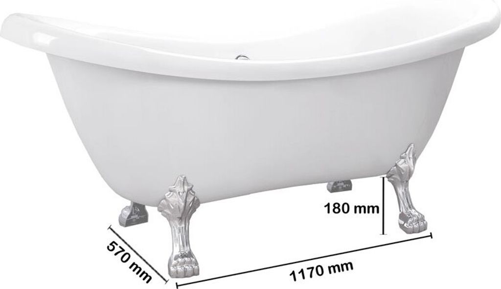 HOME DELUXE - freistehende Badewanne FAMA Weiß Wanne Design Produktbild 9