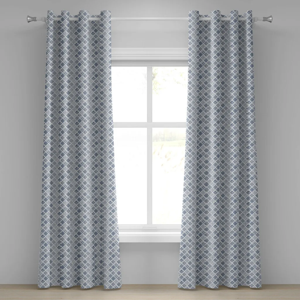 Tende ABAKUHAUS Fiori e Spirali Indaco 280x245 cm: Sogno Artistico