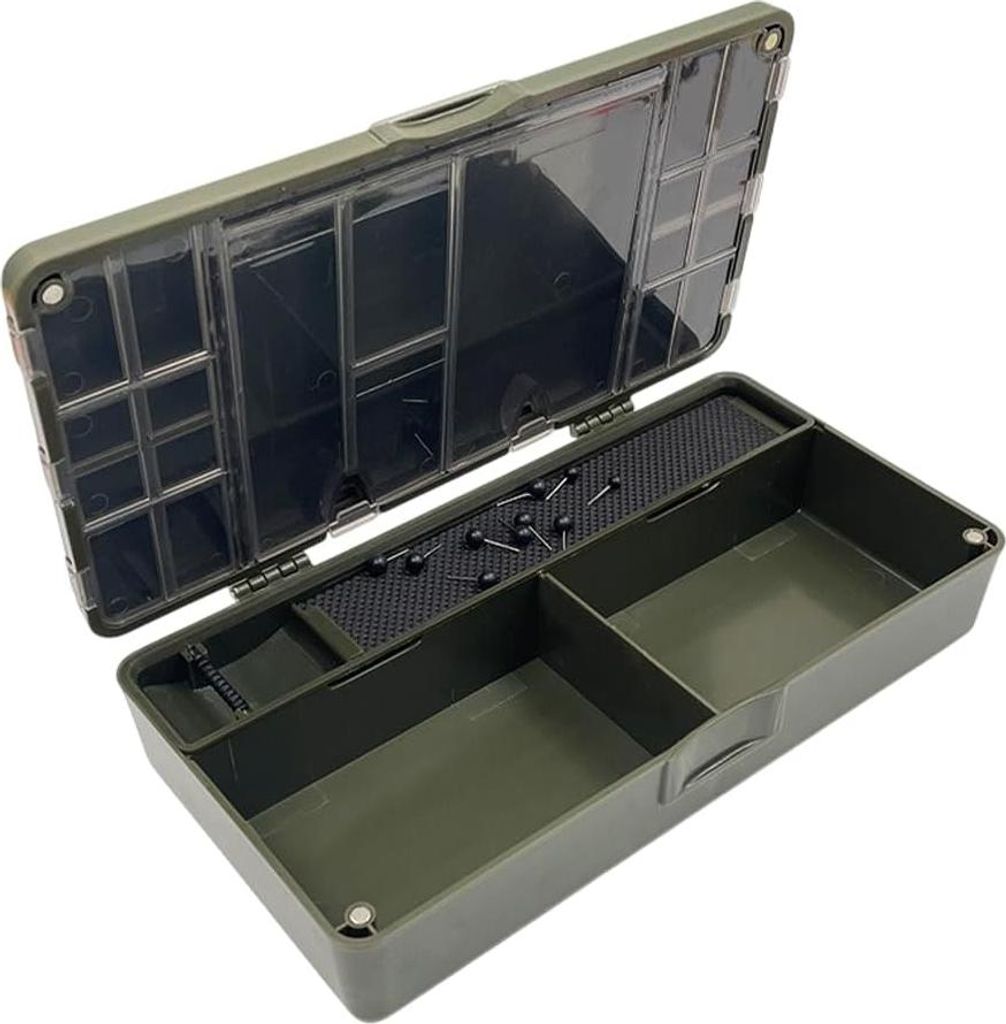 Angelbox - magnetischer Deckel - Schnappverschluss Organizer - mit Trennwänden und abnehmbarem Gitter für die Tackle-Aufbewahrung