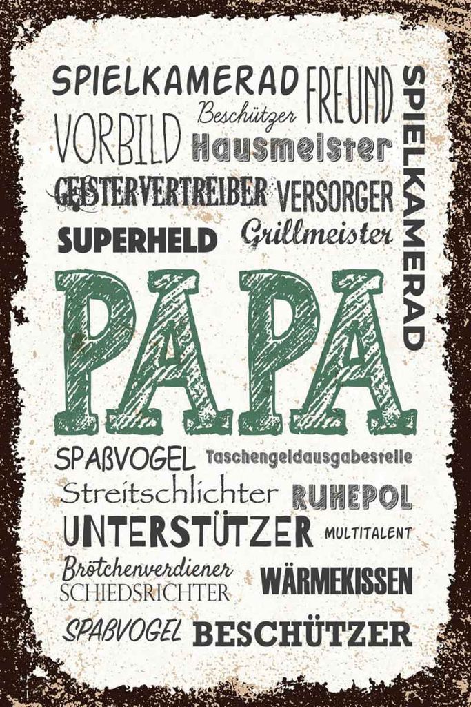 vianmo Holzschild 30x20 cm Papa Spielkamerad Beschützer Freund