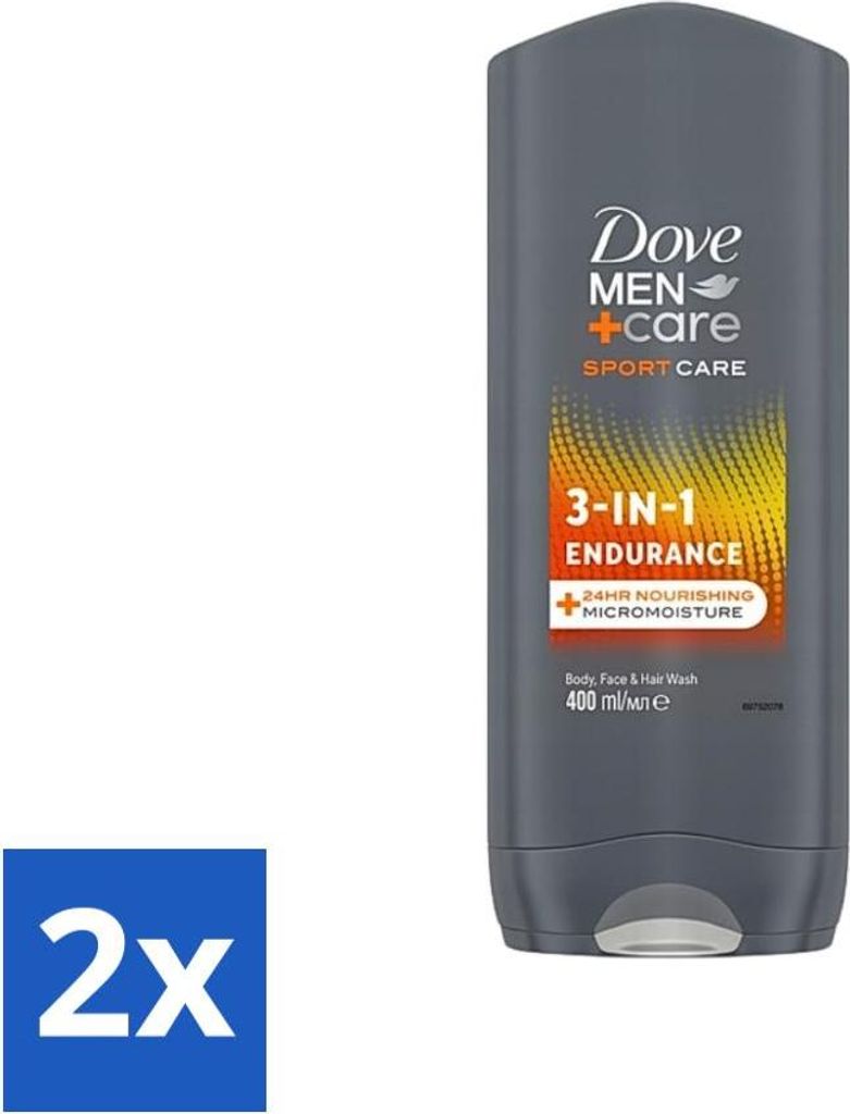 Dove - Duschgel - 3-in-1 - Men Care Sport Care Endurance - Erfrischend und energetisierend - 250 ml - Vorteilspack - 2 Stücke
