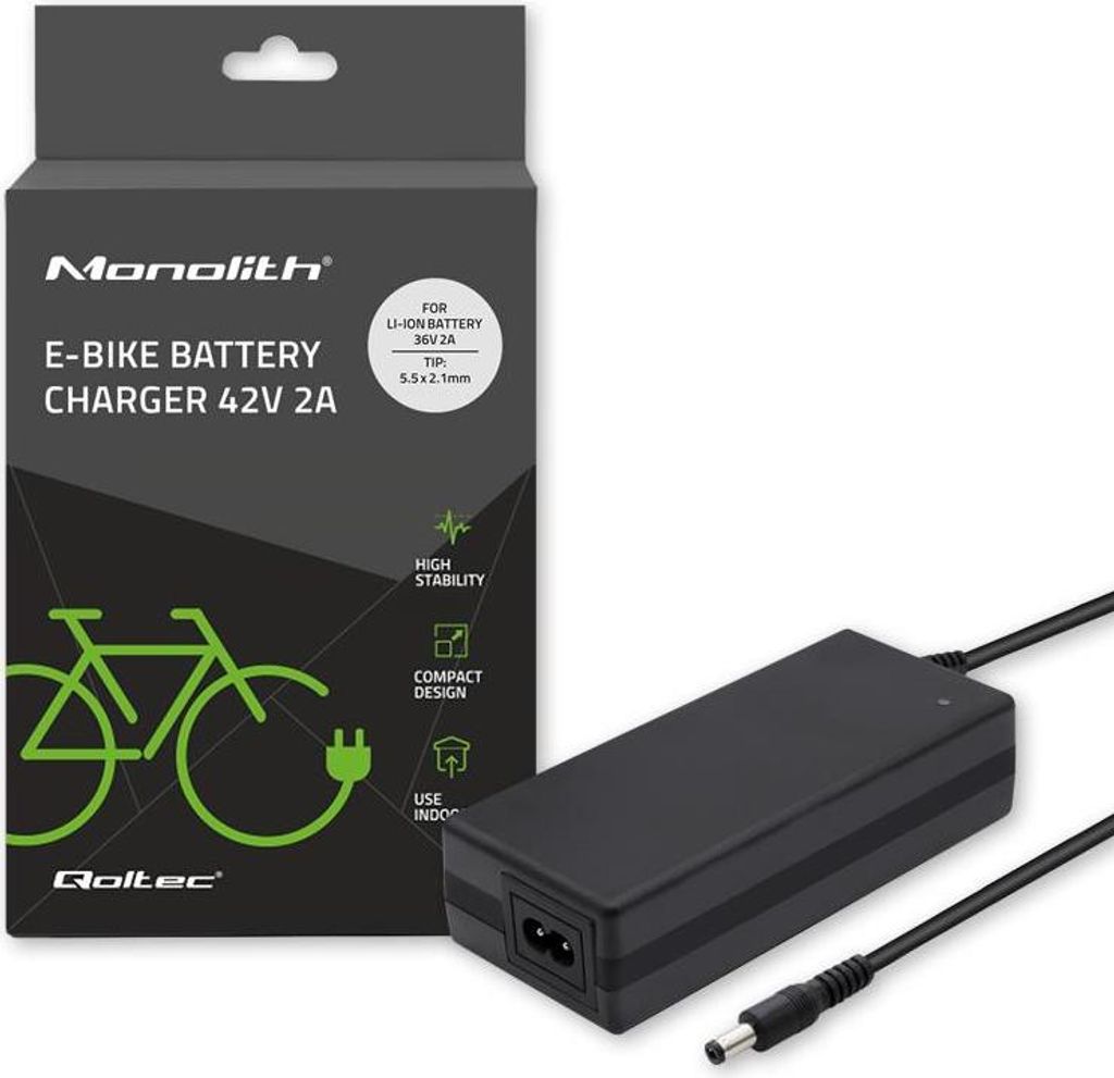 Qoltec 50760 Charger for e-bike batteries 36V | 42V | 2A | Obrázok produktu 