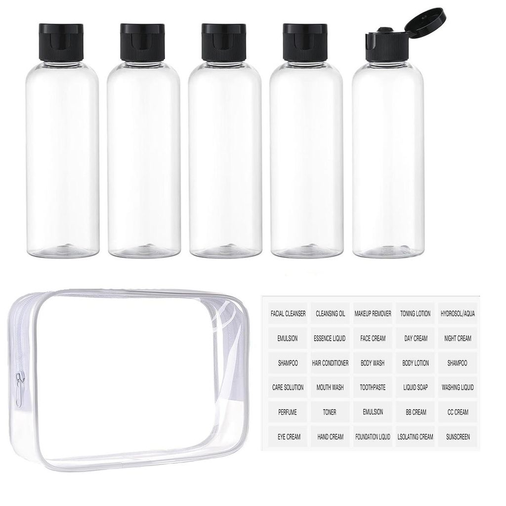 4er-Set 100 ml Reise-Flaschen, auslaufsicher, nachfüllbar, Produktbild 