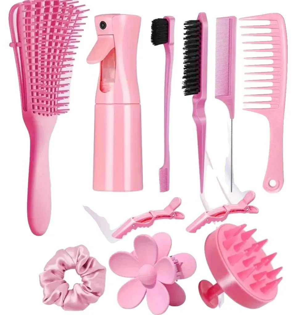 Accessoires de coiffure roses pour démêlage facile avec vaporisateur