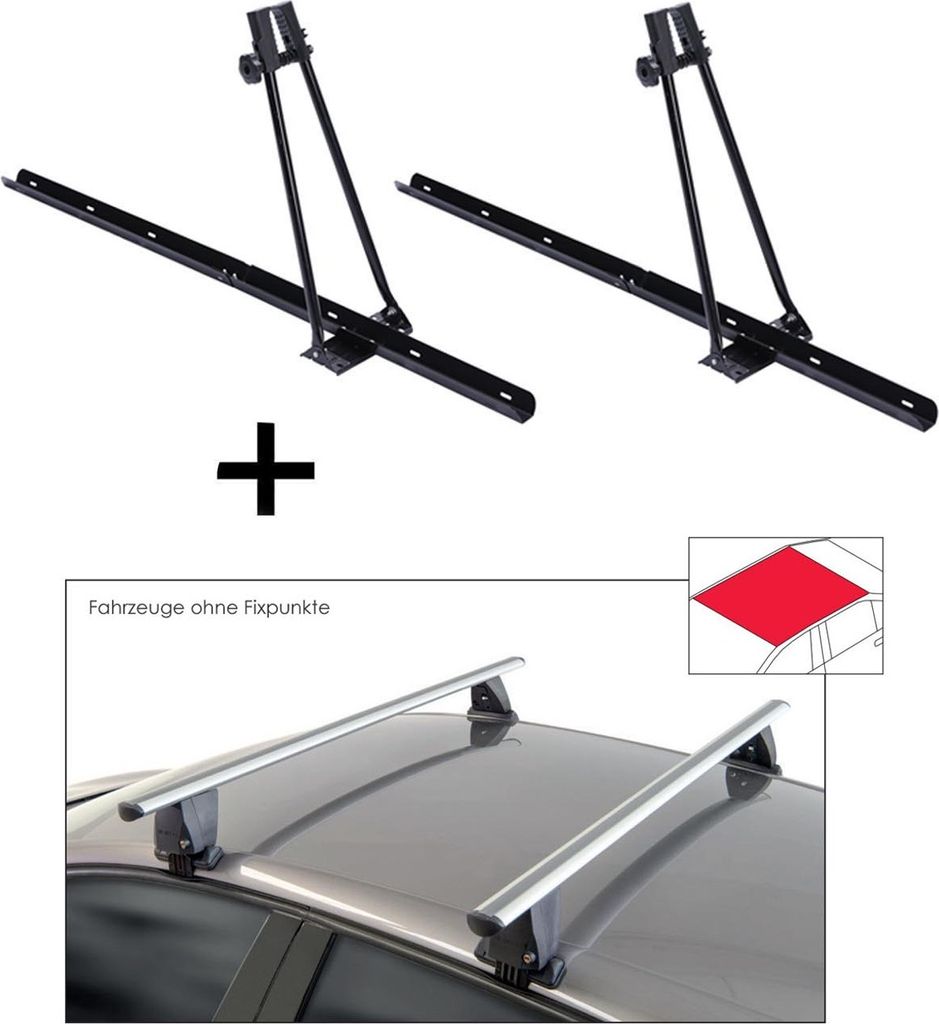 2x Fahrradträger ORION + Dachträger VDP Delta kompatibel mit Fiat Freemont (5 Türer) ab 2011