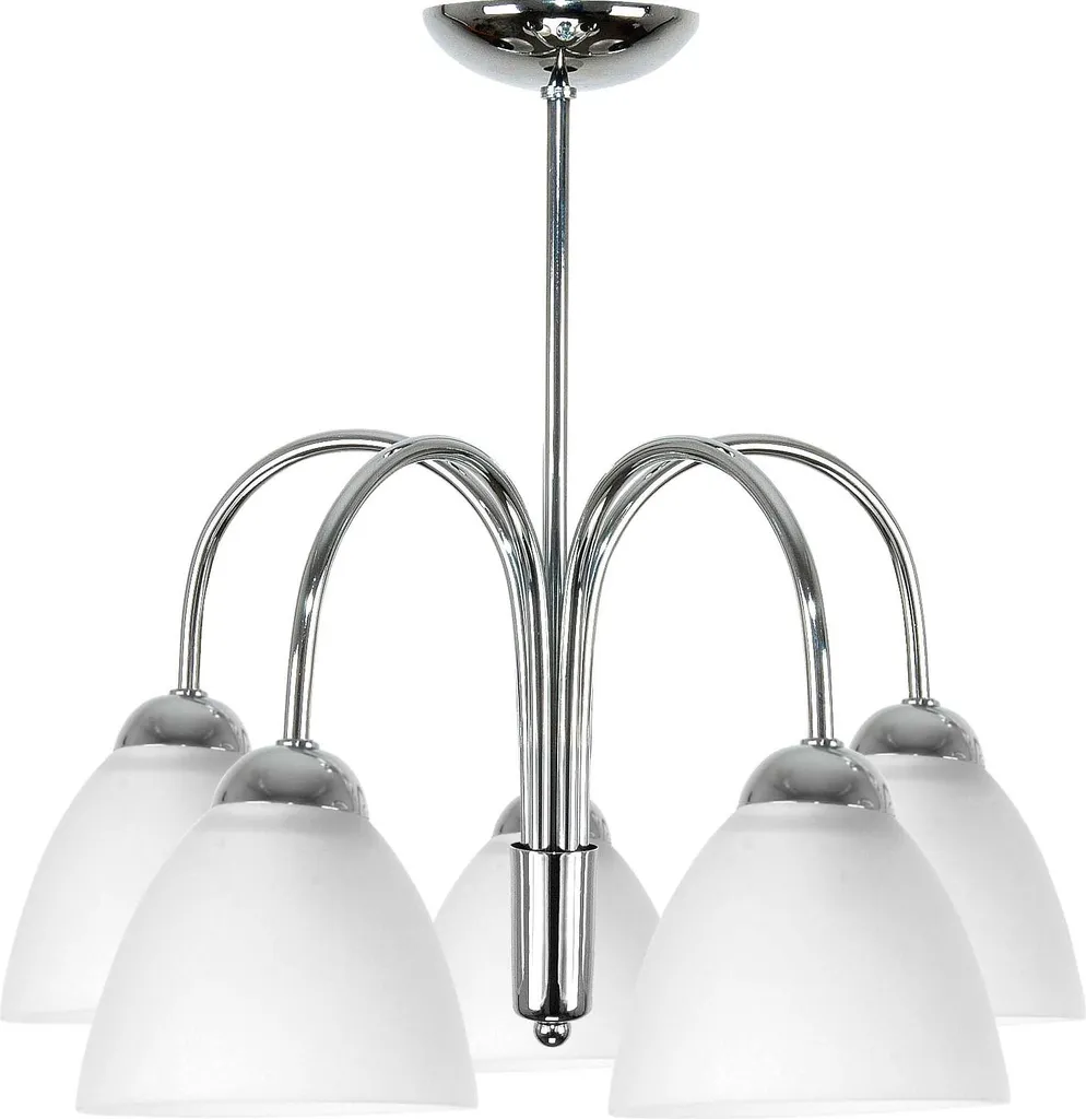 Plafonnier de salon moderne chromé et tissu blanc DANTE 45cm 7-230