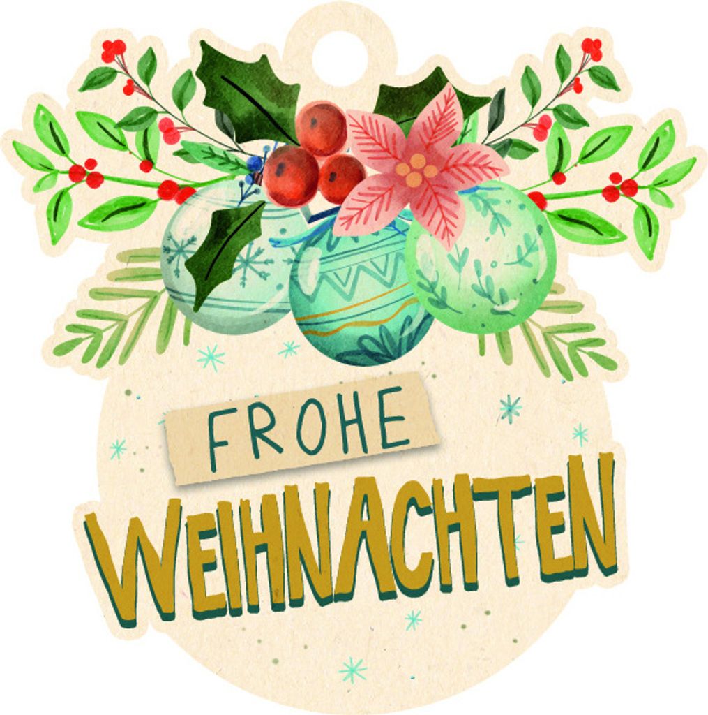 Weihnachten Beutel mit 5 Geschenkanhängern Green Line Laser Art
