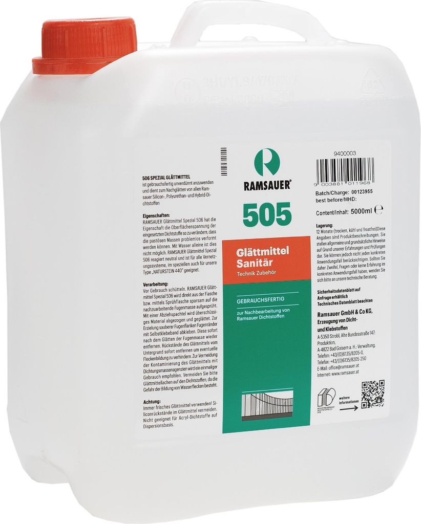 Ramsauer Dichtstoff Silikon Glättmittel 505 Sanitär Konzentrat 5000ml Kanister