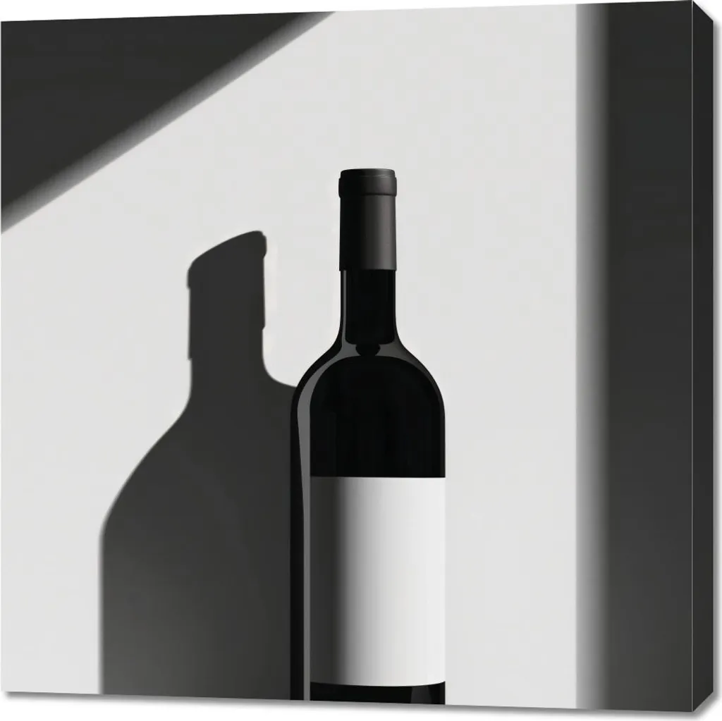 Image Bouteille de Vin Format XXL 90x90 cm - Toile Haute Définition HD