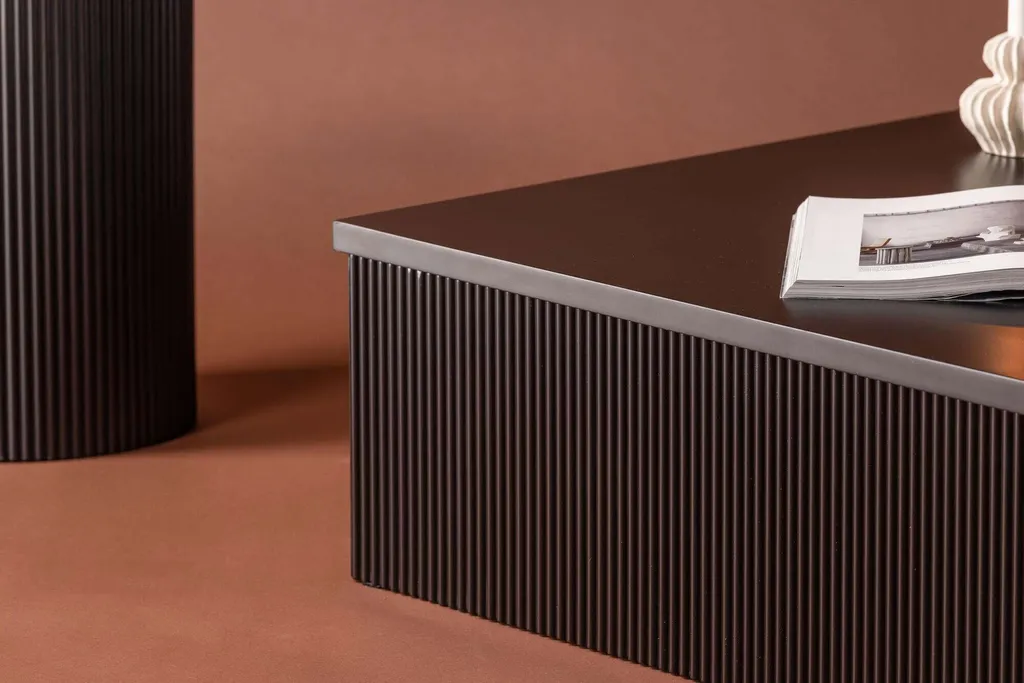 Table basse noire de salon 90 cm - Idéale pour vos apéritifs et repas - 5