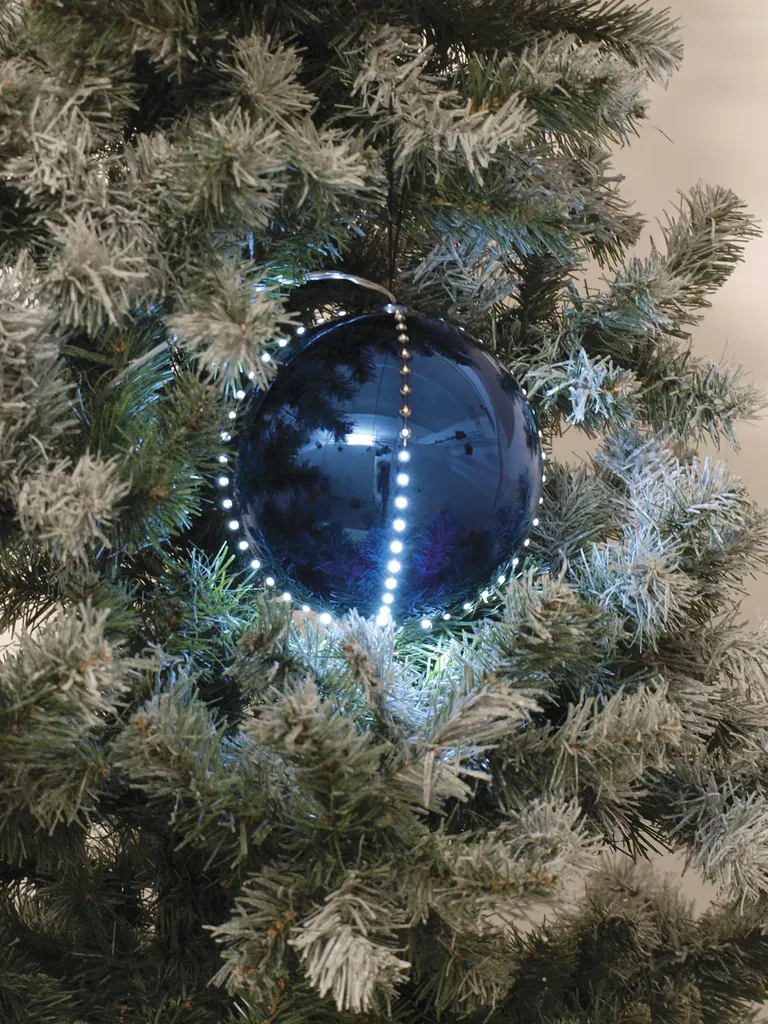 Boule de Neige Lumineuse LED 8cm Décoration de Noël Bleu Nuit - 5pcs