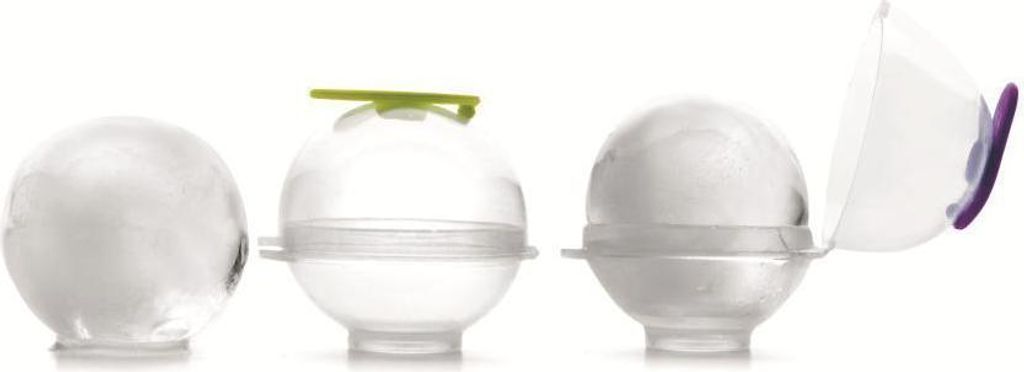 Set mit 4 Ibili- Kugel-Eisformen, Kunststoff/Silikon, 5,5 cm, transparent