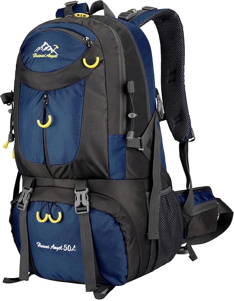 Trekkingrucksack 50L Dunkelblau, Großer Wanderrucksack, Reiserucksack für Backpacker