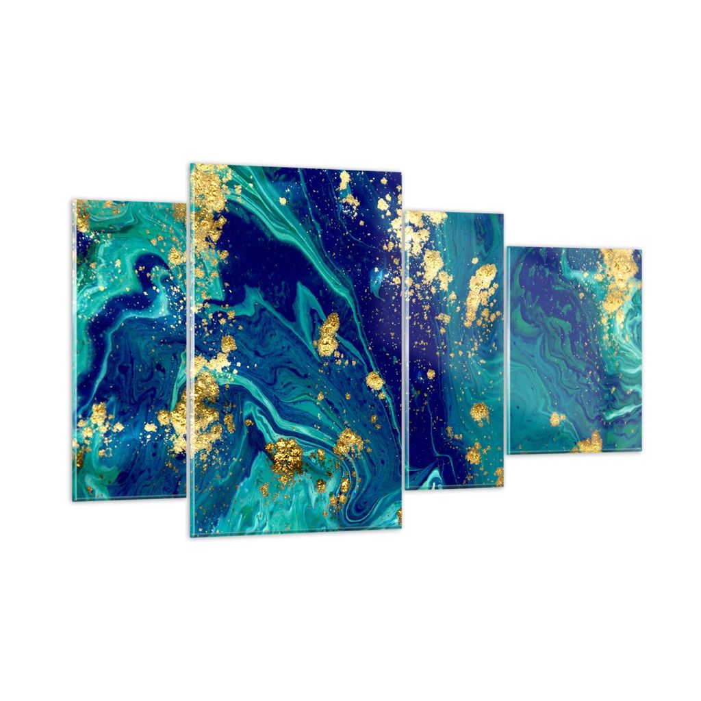 Bilder auf glas - Abstraktion modern - 120x70cm - Glasbilder - Wandbilder - Kunstdruck - zum Aufhängen bereit - Wanddekoration aus Glas - Glas Bil...